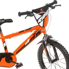 R88 dječji bicikl 16” s držačem za bočicu i pomoćnim kotačima u narančasto-crnoj boji – Dino Bikes bicikl slika 3