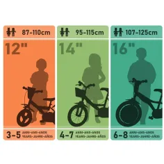R88 dječji bicikl 16” s držačem za bočicu i pomoćnim kotačima u narančasto-crnoj boji – Dino Bikes bicikl slika 4
