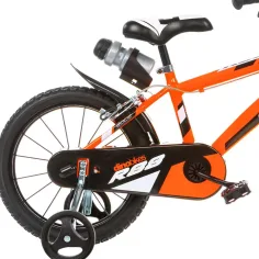 R88 dječji bicikl od 14” s držačem za bocu i pomoćnim kotačićima, narančasto-crne boje – Dino Bikes bicikl slika 4
