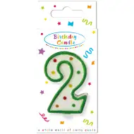 Rođendanska točkasta svijeća broj 2