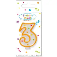 Rođendanska točkasta svijeća broj 3