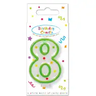 Rođendanska točkasta svijeća broj 8