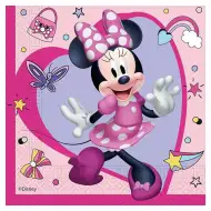 Ružičasta dvostruka papirnata salveta s uzorkom Minnie Mouse, pakiranje od 20 komada.