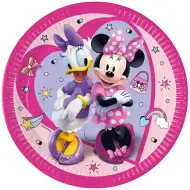 Ružičasti papirnati tanjuri s uzorkom Minnie Mouse i Daisy, set od 8 komada, 23 cm
