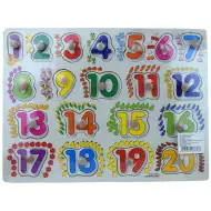 Šarena drvena igra za slaganje oblika s ručkama 30x22cm