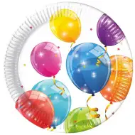Šareni baloni papirnati tanjuri, set od 8 komada, 23 cm