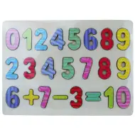 Šareni drveni slagalica s brojevima 30x23cm