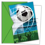 Set od 6 omotnica s pozivnicama za nogometnu zabavu s motivom proslave gola
