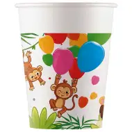 Set od 8 papirnatih čaša s uzorkom vesele džungle, 200 ml
