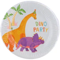 Set od 8 papirnatih tanjura za Dino party, promjer 23 cm