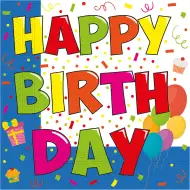 Set papirnatih salveta s natpisom "Sretan rođendan" – dvoslojne, 33x33 cm, 20 komada