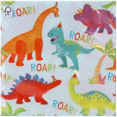 Set papirnatih salveta za Dino zabavu - dvoslojni, 33 x 33 cm, 20 kom
