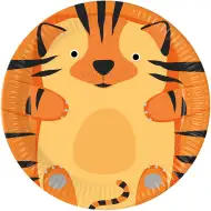 Set papirnatih tanjura s uzorkom tigra, 8 komada, 23 cm