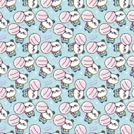 Slatka panda s lizalicom, plavi omotni papir 100x70 cm