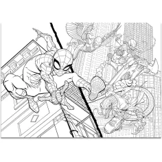 Spider-Man 2 u 1 maxi 4x48 komada puzzle i bojanka 35x25 cm - Lisciani slika 4