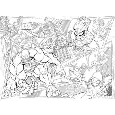Spider-Man 2 u 1 maxi slagalica od 150 dijelova i bojanka 70x50 cm - Lisciani slika 2