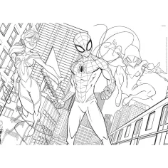 Spider-Man 2 u 1 maxi slagalica od 60 dijelova i bojanka 70x50 cm - Lisciani slika 2