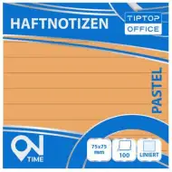 Spirit: Ljepljivi blok s linijama pastelno narančaste boje, 100 listova, 75x75mm