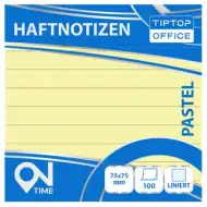 Spirit: Ljepljivi blok s linijama pastelno žute boje, 100 listova, 75x75mm