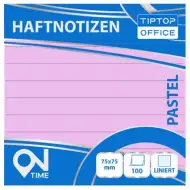 Spirit: Pastelno ružičasta ljepljiva bilježnica s linijama, 100 listova, 75x75mm