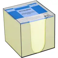 Spirit: Žuta ljepljiva bilježnica u prozirnom spremniku, 900 listova, 9x9x9 cm