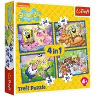 SpužvaBob 4 u 1, puzzle od 35, 48, 54 i 70 dijelova - Trefl