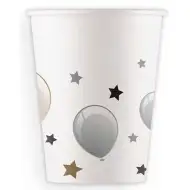 Srebrni set od 8 papirnatih čaša od 200 ml