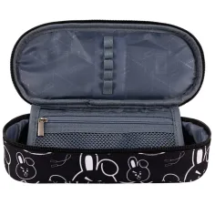 St.Right: Clever Bunny ovalni pernica s motivom zeca, crne boje, 23 cm slika 2
