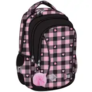 St.Right ružičasto-crni ruksak s uzorkom srca, školska torba BP26 39x27x17cm