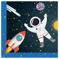 Svemirska avantura 2-slojni papirnati ubrus s uzorkom zvijezda i planeta, pakiranje od 20 komada.