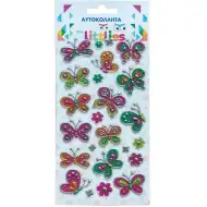 The Littlies: Šareni leptiri 3D pufnasti set naljepnica na listu 10x22cm