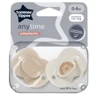 Tommee Tippee: Anytime ortodontski set duda, 2 komada, u više varijanti (0–6 mj.)