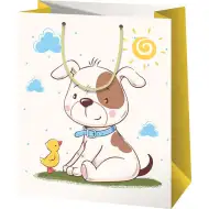 Torba za poklone srednje veličine s uzorkom psa i pilića 18x10x23cm