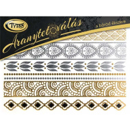 TyToo: Set zlatnih tetovaža 21x15cm - Narukvica, lančić za gležanj