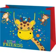 Velika poklon vrećica s uzorkom životinjskih prijatelja 33x26,7x13,7 cm