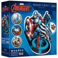 Wood Craft: Marvel - Kapetan Amerika 160 komada premium drvena slagalica - Trefl