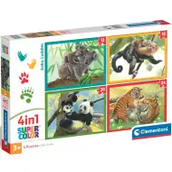 Životinje s mladuncima 4 u 1 puzzle od 12, 16, 20 i 24 komada - Clementoni