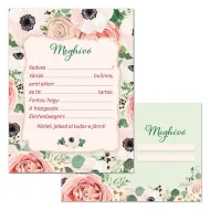 Ars Una: Pozivnice za zabavu s uzorkom ruže i omotnicom, set od 10 komada