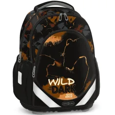 Ars Una: Wild in the dark anatomska školska torba s motivom lava, ruksak 33×42×21 cm