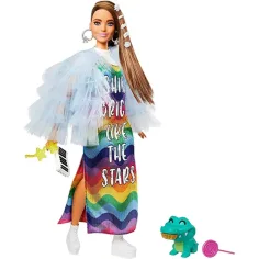 Barbie: Ekstravagantna lutka u duginastoj haljini - Mattel slika 2
