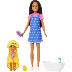 Barbie lutka u haljini sa srcima, set za igru dadilje - Mattel slika 3