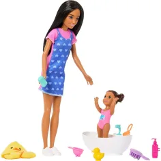 Barbie lutka u haljini sa srcima, set za igru dadilje - Mattel slika 4