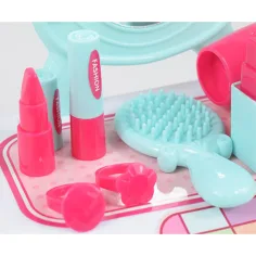 Beauty set s toaletnim stolićem s ogledalom i šminkom u kutiji za pohranu slika 6