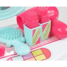 Beauty set s toaletnim stolićem s ogledalom i šminkom u kutiji za pohranu slika 7