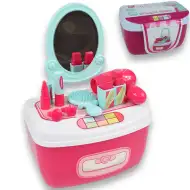 Beauty set s toaletnim stolićem s ogledalom i šminkom u kutiji za pohranu