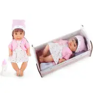 Beba u haljnici sa zvukom i krevetom 30cm