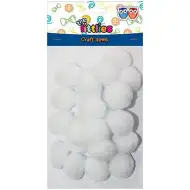 Bijeli pompon set 15mm 60kom