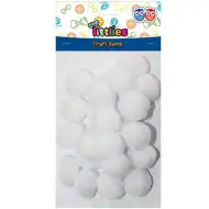 Bijeli pompon set 25mm 25kom