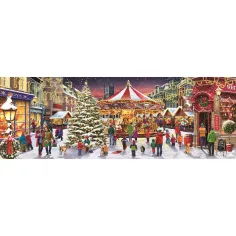 Božićno selo 1000-dijelni panoramski puzzle - Clementoni slika 2