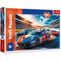 Brzi automobili na trkaćoj stazi - 100 komada puzzle - Trefl